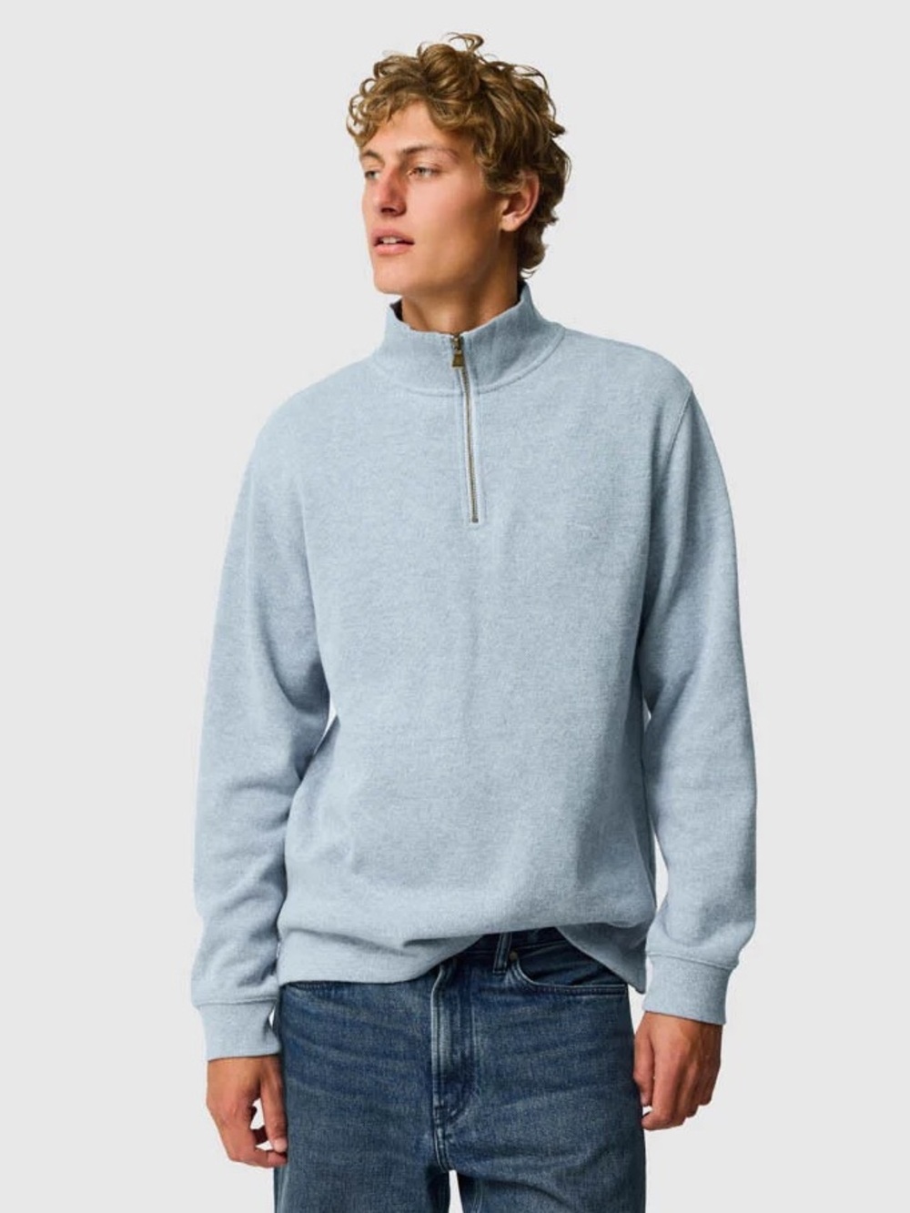 Rodd & Gunn Light Blue Quarter-Zip Men's Australian Cotton Sweater